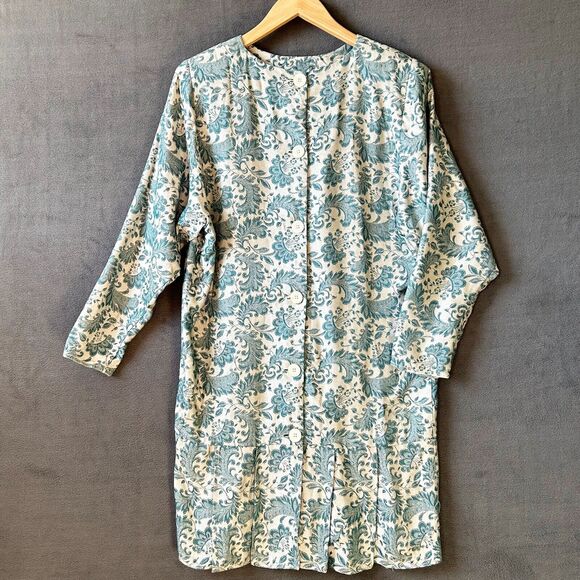 Vintage Jessica McClintock Dress Jacquard Lace-Drop Waist-Back Buttons - Size 6 - Picture 3 of 16